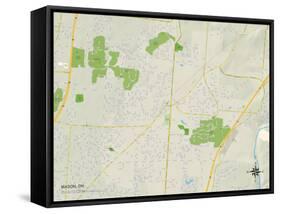 Political Map of Mason, OH-null-Framed Stretched Canvas