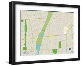 Political Map of Massapequa Park, NY-null-Framed Art Print