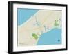 Political Map of Mattituck, NY-null-Framed Art Print