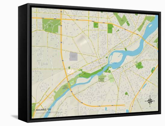 Political Map of Maumee, OH-null-Framed Stretched Canvas