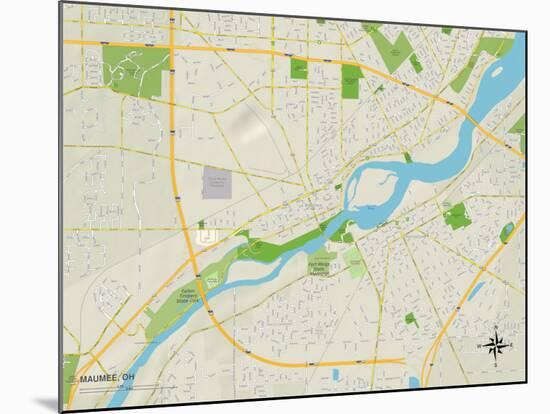 Political Map of Maumee, OH-null-Mounted Art Print