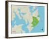 Political Map of Mayo, MD-null-Framed Art Print