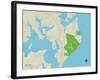 Political Map of Mayo, MD-null-Framed Art Print