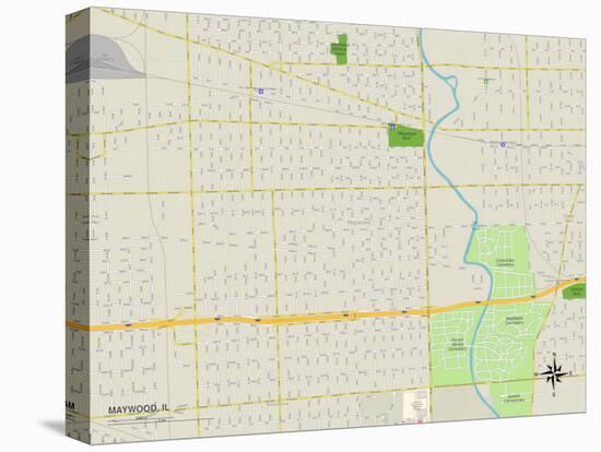 Political Map of Maywood, IL-null-Stretched Canvas