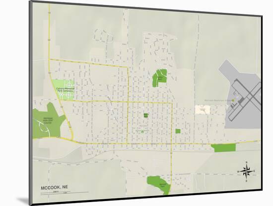 Political Map of McCook, NE-null-Mounted Art Print