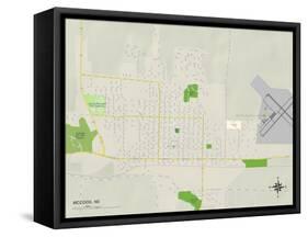 Political Map of McCook, NE-null-Framed Stretched Canvas