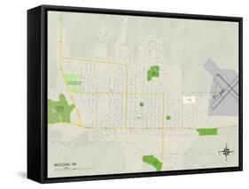 Political Map of McCook, NE-null-Framed Stretched Canvas