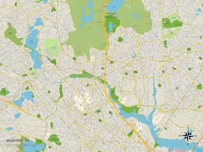 'Political Map of Medford, MA' Posters  AllPosters.com
