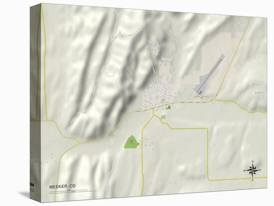 Political Map of Meeker, CO-null-Stretched Canvas