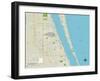 Political Map of Melbourne, FL-null-Framed Art Print