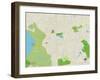 Political Map of Melrose, MA-null-Framed Art Print