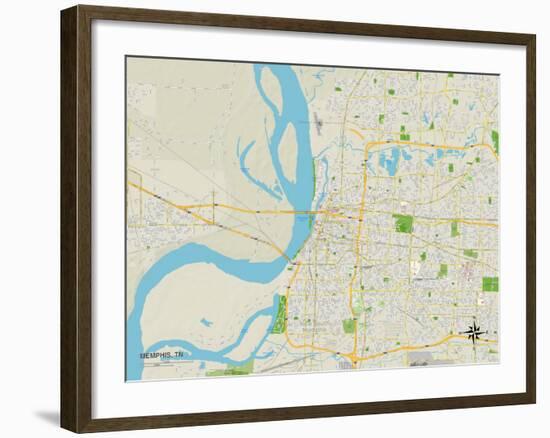 Political Map of Memphis, TN-null-Framed Art Print