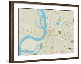 Political Map of Memphis, TN-null-Framed Art Print