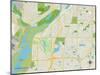 Political Map of Mendota Heights, MN-null-Mounted Art Print