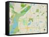 Political Map of Mendota Heights, MN-null-Framed Stretched Canvas