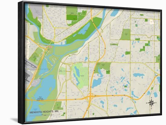 Political Map of Mendota Heights, MN-null-Framed Art Print