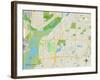 Political Map of Mendota Heights, MN-null-Framed Art Print