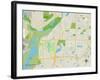 Political Map of Mendota Heights, MN-null-Framed Art Print