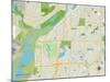 Political Map of Mendota Heights, MN-null-Mounted Art Print