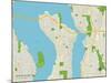 Political Map of Mercer Island, WA-null-Mounted Art Print