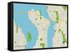 Political Map of Mercer Island, WA-null-Framed Stretched Canvas