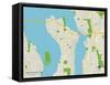 Political Map of Mercer Island, WA-null-Framed Stretched Canvas