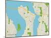 Political Map of Mercer Island, WA-null-Mounted Art Print