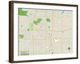 Political Map of Merrillville, IN-null-Framed Art Print