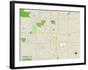 Political Map of Merrillville, IN-null-Framed Art Print