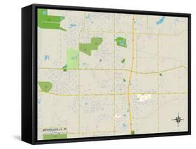 Political Map of Merrillville, IN-null-Framed Stretched Canvas