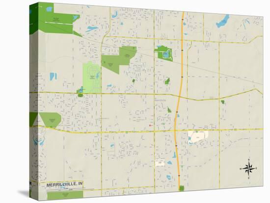 Political Map of Merrillville, IN-null-Stretched Canvas