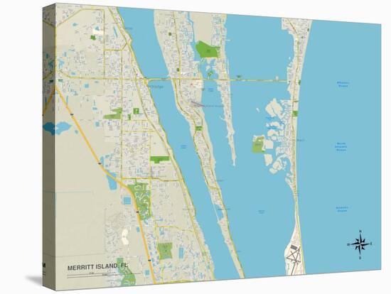 Political Map of Merritt Island, FL-null-Stretched Canvas