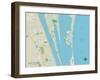 Political Map of Merritt Island, FL-null-Framed Art Print