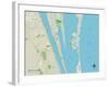 Political Map of Merritt Island, FL-null-Framed Art Print