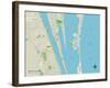 Political Map of Merritt Island, FL-null-Framed Art Print