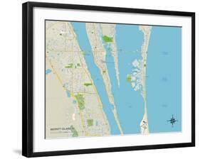 Political Map of Merritt Island, FL-null-Framed Art Print