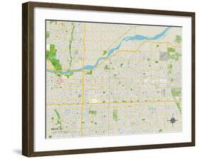 Political Map of Mesa, AZ-null-Framed Art Print