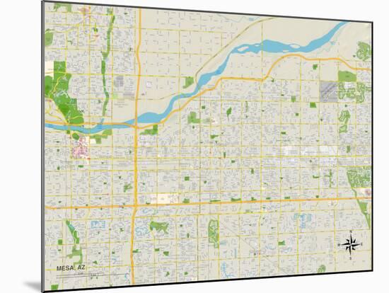 Political Map of Mesa, AZ-null-Mounted Art Print