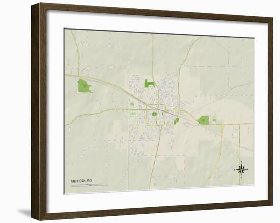 Political Map of Mexico, MO-null-Framed Art Print