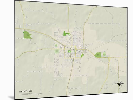 Political Map of Mexico, MO-null-Mounted Art Print