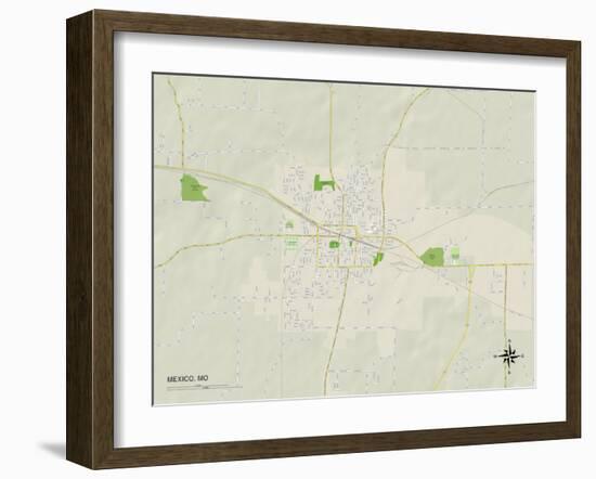 Political Map of Mexico, MO-null-Framed Art Print