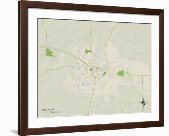 Political Map of Mexico, MO-null-Framed Art Print