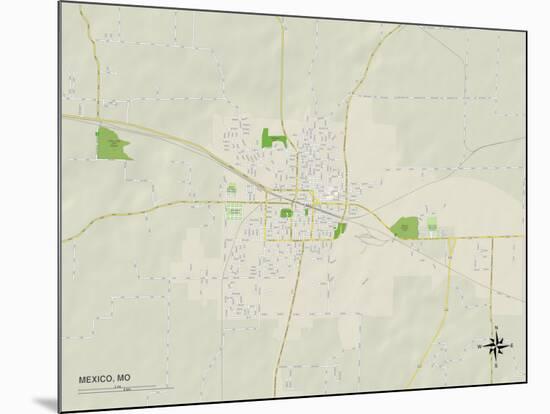 Political Map of Mexico, MO-null-Mounted Art Print