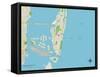 Political Map of Miami Beach, FL-null-Framed Stretched Canvas