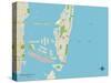 Political Map of Miami Beach, FL-null-Stretched Canvas