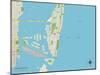 Political Map of Miami Beach, FL-null-Mounted Art Print