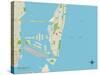 Political Map of Miami Beach, FL-null-Stretched Canvas