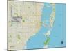 Political Map of Miami, FL-null-Mounted Art Print