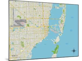 Political Map of Miami, FL-null-Mounted Art Print