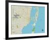 Political Map of Miami, FL-null-Framed Art Print